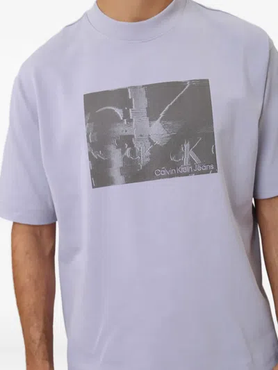 Calvin Klein Graphic-print T-shirt In Purple
