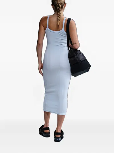 Nike Ribbed Midi Dress In Blue