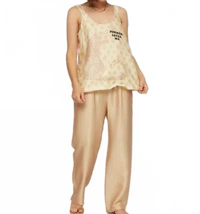 Me369 Vida Vacation Tank Top In Beige In Brown