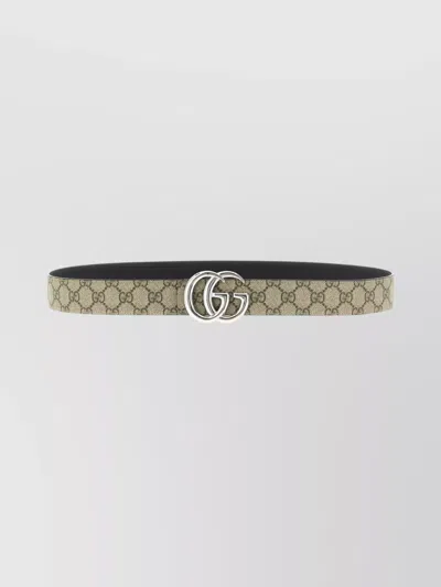 Gucci Reversible Belt Featuring Monogram Pattern In Brown