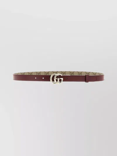 Gucci Reversible Belt Featuring Monogram Pattern In Gray