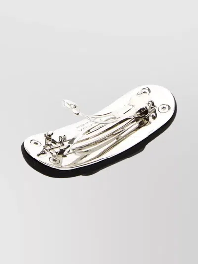 Prada Rectangular Fabric Hair Accessory Clip In Black