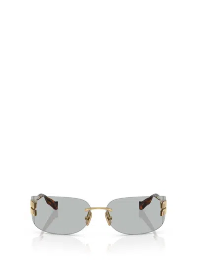 Miu Miu 0mu A51s Runway 5ak50k Oro Metal Sunglasses In Gray