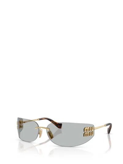 Miu Miu 0mu A51s Runway 5ak50k Oro Metal Sunglasses In Gray