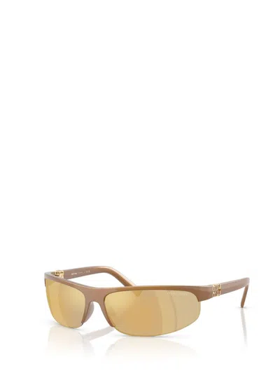 Miu Miu A02s Semi-rimless Oval Plastic Sunglasses In Brown