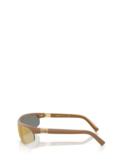 Miu Miu A02s Semi-rimless Oval Plastic Sunglasses In Brown