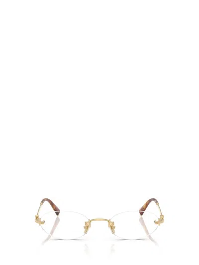 Miu Miu 0mu 53wv Zvn1o1 Oro Pallido Glasses In Gold