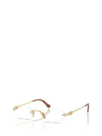 Miu Miu 0mu 53wv Zvn1o1 Oro Pallido Glasses In Gold