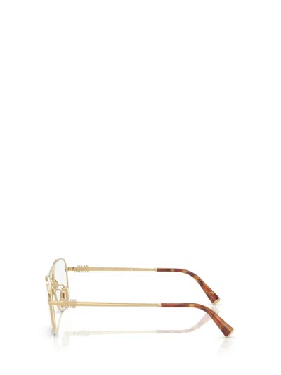 Miu Miu Double-bridge Rectangle Glasses In Gold