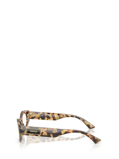 Versace Tortoiseshell Rectangle-frame Glasses In Brown