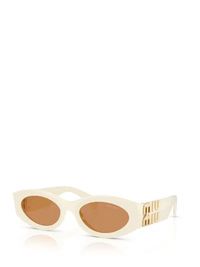 Miu Miu Oval-frame Sunglasses In Multi