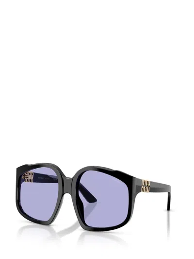 Miu Miu Womens Black Mu A07s Irregular-frame Acetate Sunglasses In Black