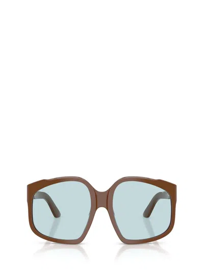 Miu Miu Womens Brown Mu A07s Irregular-frame Acetate Sunglasses In Brown