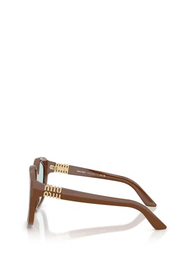 Miu Miu Womens Brown Mu A07s Irregular-frame Acetate Sunglasses In Brown