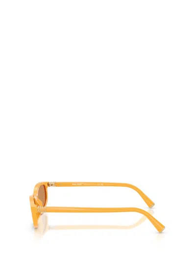 Miu Miu Eyewear Rectangular Frame Full Rim Sunglasses In Yellow
