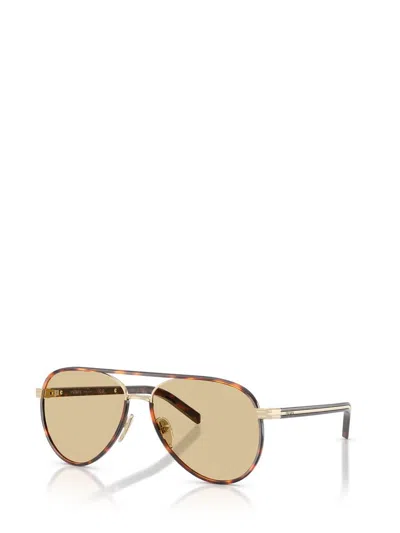 Prada Pr B57s Aviator Steel Sunglasses In Gold