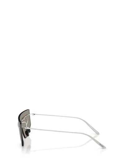 Prada Man Sunglass Pr B55s In Light Grey Mirror Silver