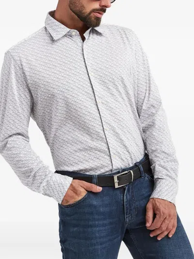 Joop Logo-print Long-sleeve Shirt In White