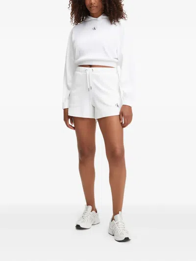 Calvin Klein Logo-patch Shorts In White