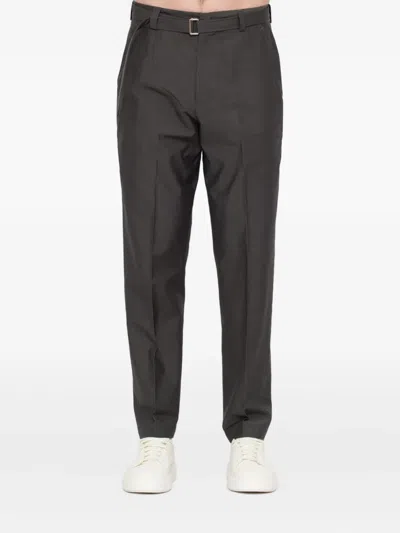 Low Brand Belted Trousers In Gray