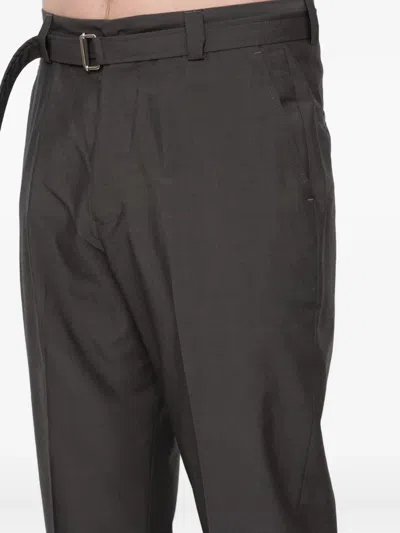 Low Brand Belted Trousers In Gray