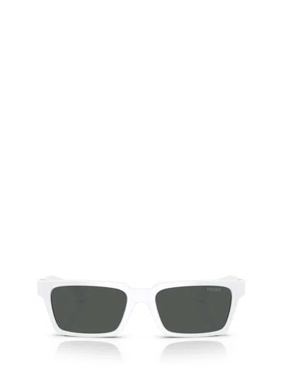 Versace 55mm Rectangular Sunglasses In Gray