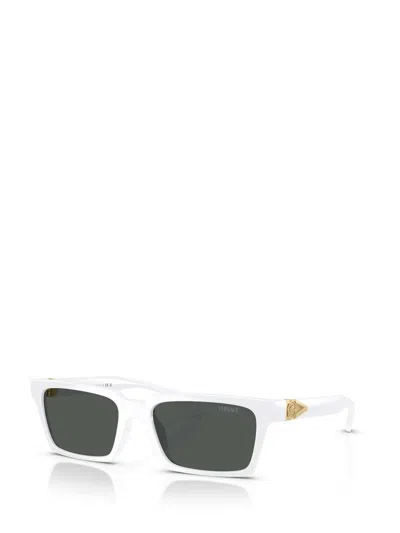 Versace 55mm Rectangular Sunglasses In Gray