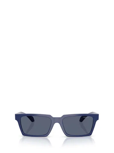 Versace 55mm Rectangular Sunglasses In Blue