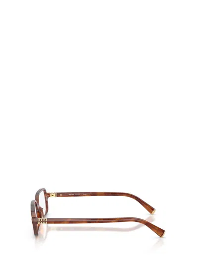 Miu Miu Full-frame Plain Glasses In Brown