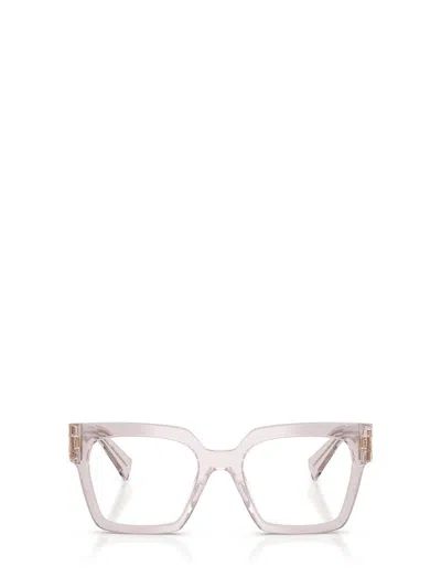 Miu Miu Square-frame Logo-detail Glasses In Brown
