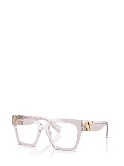 Miu Miu Square-frame Logo-detail Glasses In Brown