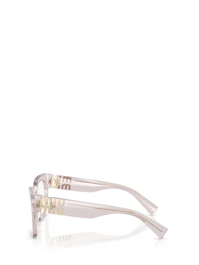 Miu Miu Square-frame Logo-detail Glasses In Brown