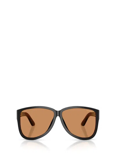 Miu Miu Logo Geometric Sunglasses In Brown