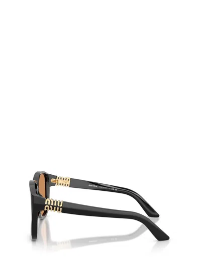 Miu Miu Logo Geometric Sunglasses In Brown