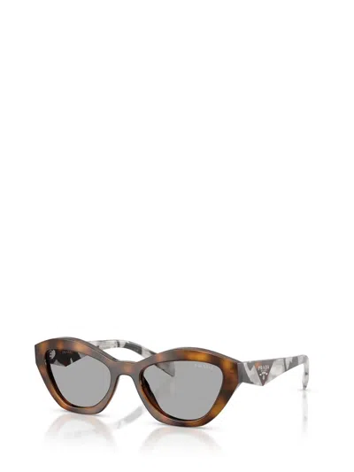 Prada Logo-detail Cat-eye Sunglasses In Brown
