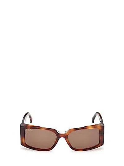 Max Mara Spark 54mm Rectangular Sunglasses In Brown