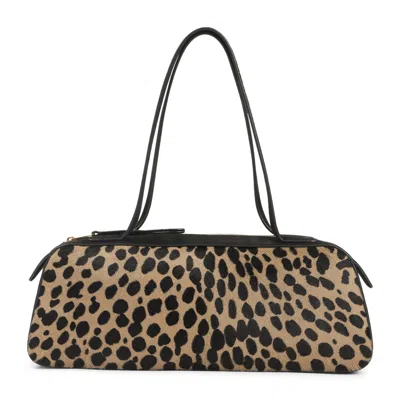 Khaite Simona Leather-trimmed Leopard-print Calf Hair Shoulder Bag In Animal Print