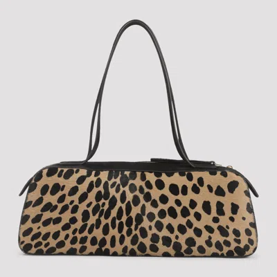 Khaite Simona Leather-trimmed Leopard-print Calf Hair Shoulder Bag In Animal Print