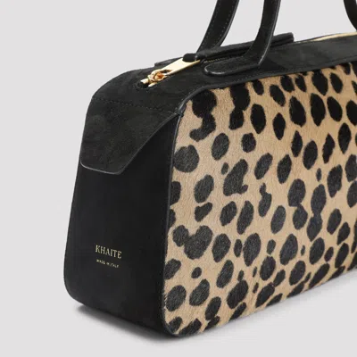 Khaite Simona Leather-trimmed Leopard-print Calf Hair Shoulder Bag In Animal Print