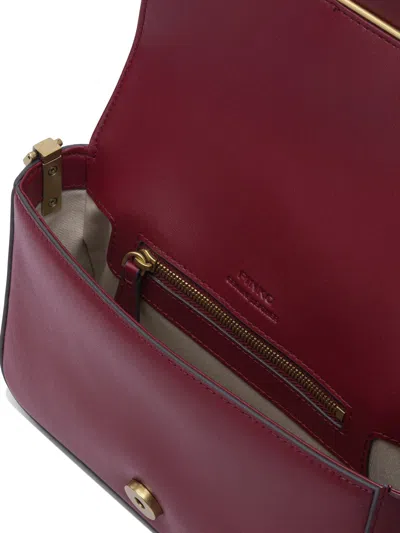 Pinko Mini Love Slouchy Small Shoulder Bag In Burgundy