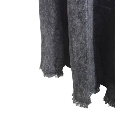Diesel Full Skirt In Lasered Cotton-hemp Denim In Black