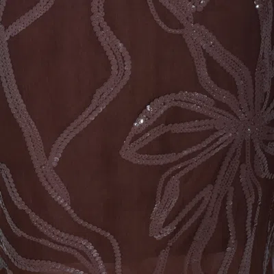 Brunello Cucinelli Floral Midi Skirt Sheer Overlay In Brown