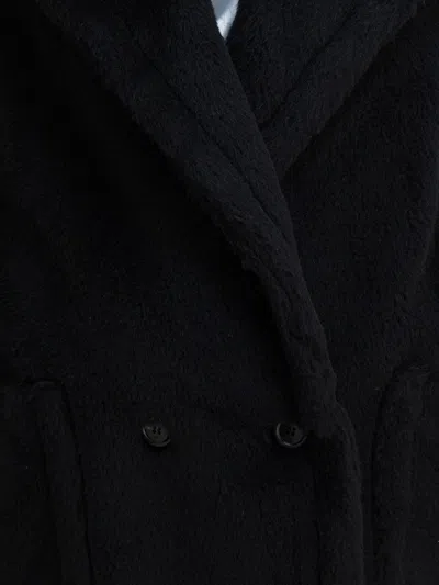 Max Mara Bormida Double-breasted Teddy Vest In Black