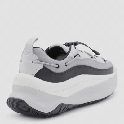 Moon Boot Chunky Sole Sneakers Featuring Mesh Panels In Gray