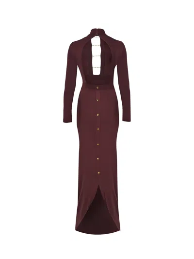 Elisabetta Franchi 'red Carpet' Dress In Brown