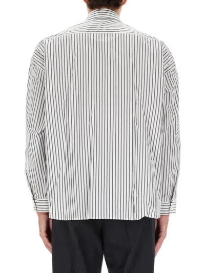 Sunflower Vertical Striped Charcoal Shirt With Classic Collar And Buttoned Cuffs In Neutral