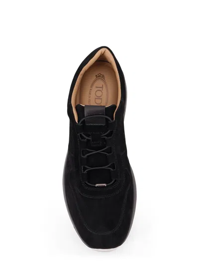 Tod's Suede Sneakers Low Profile Rubber Sole In Black