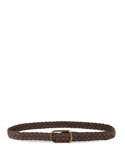 Brunello Cucinelli Suede Woven Belt