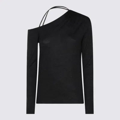 Brunello Cucinelli One-shoulder Long Sleeved Knit Jumper In Black