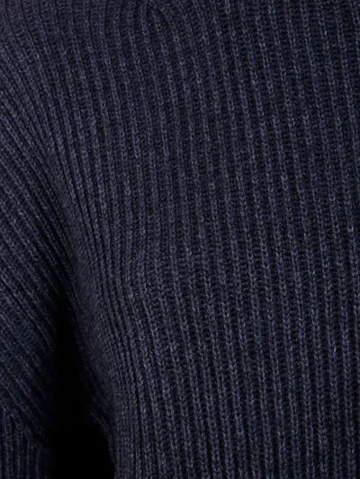 Semicouture Turtleneck Long-sleeved Sweater In Blue